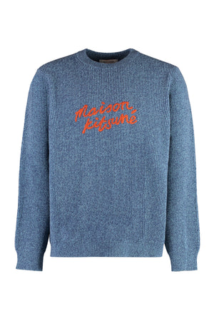 Crew-neck wool sweater-0